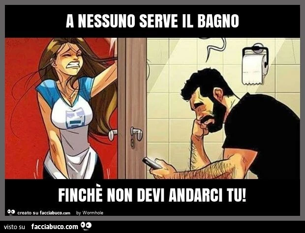 A nessuno serve il bagno finchè non devi andarci tu