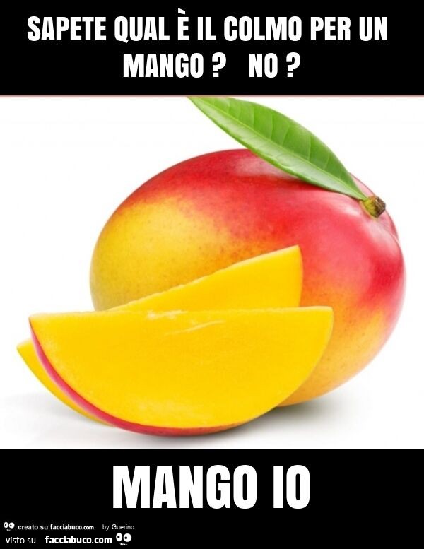 Sapete qual è il colmo per un mango? No? Mango io