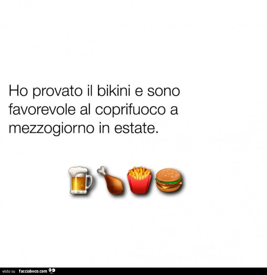 Ho provato il bikini e sono favorevole al coprifuoco a mezzogiorno in estate