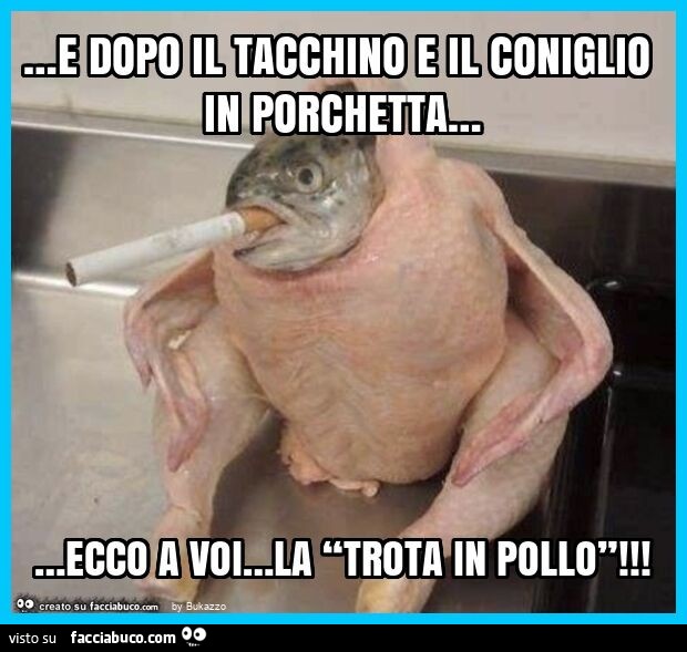 … e dopo il tacchino e il coniglio in porchetta… ecco a voi… la “trota in pollo”