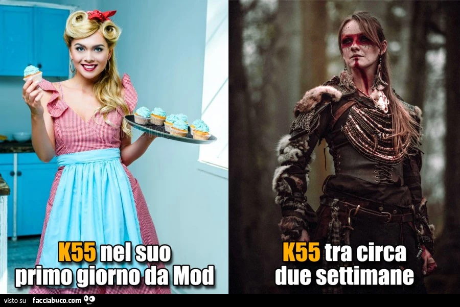 K55 nel suo primo giorno da Mod. K55 tra circa due settimane