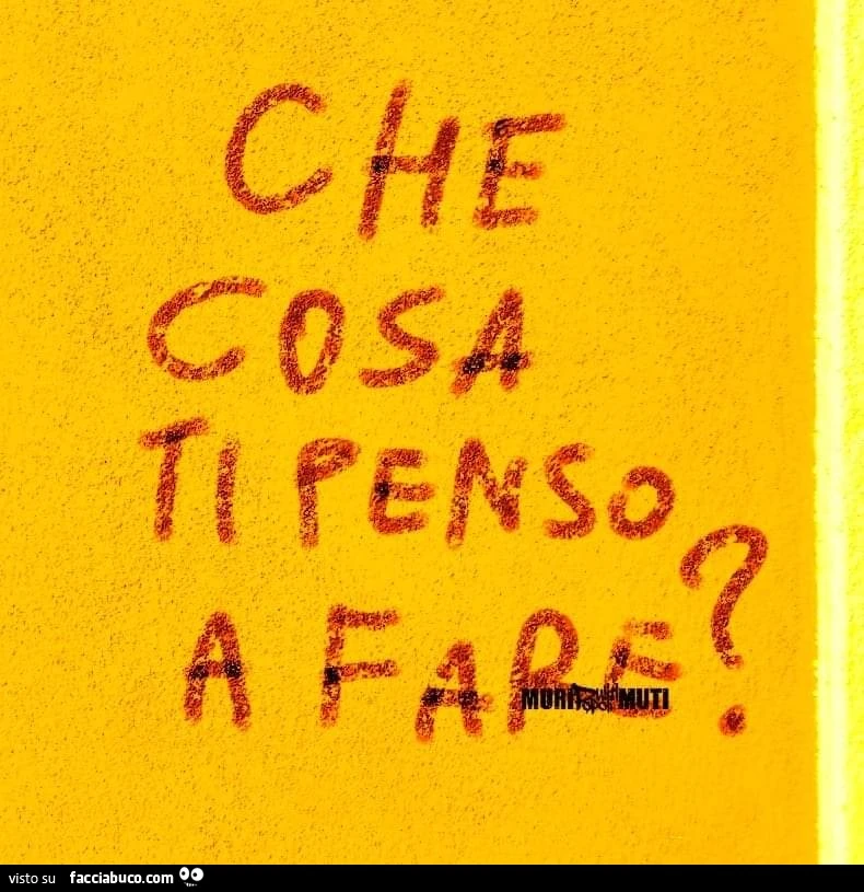 Che cosa ti penso a fare?