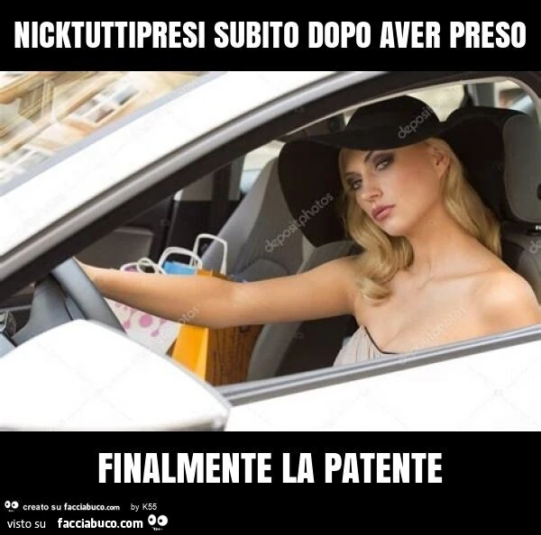 Nicktuttipresi subito dopo aver preso finalmente la patente