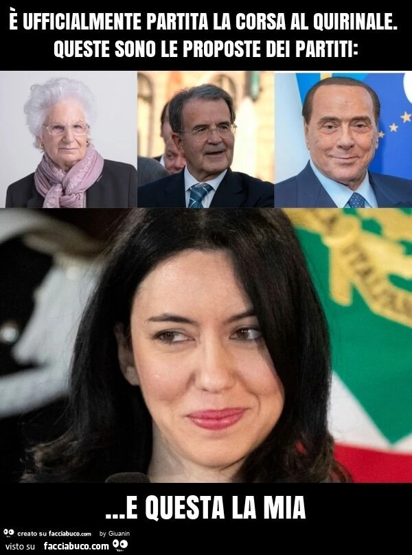 ร ufficialmente partita la corsa al quirinale. Queste sono le proposte dei partiti: … e questa la mia