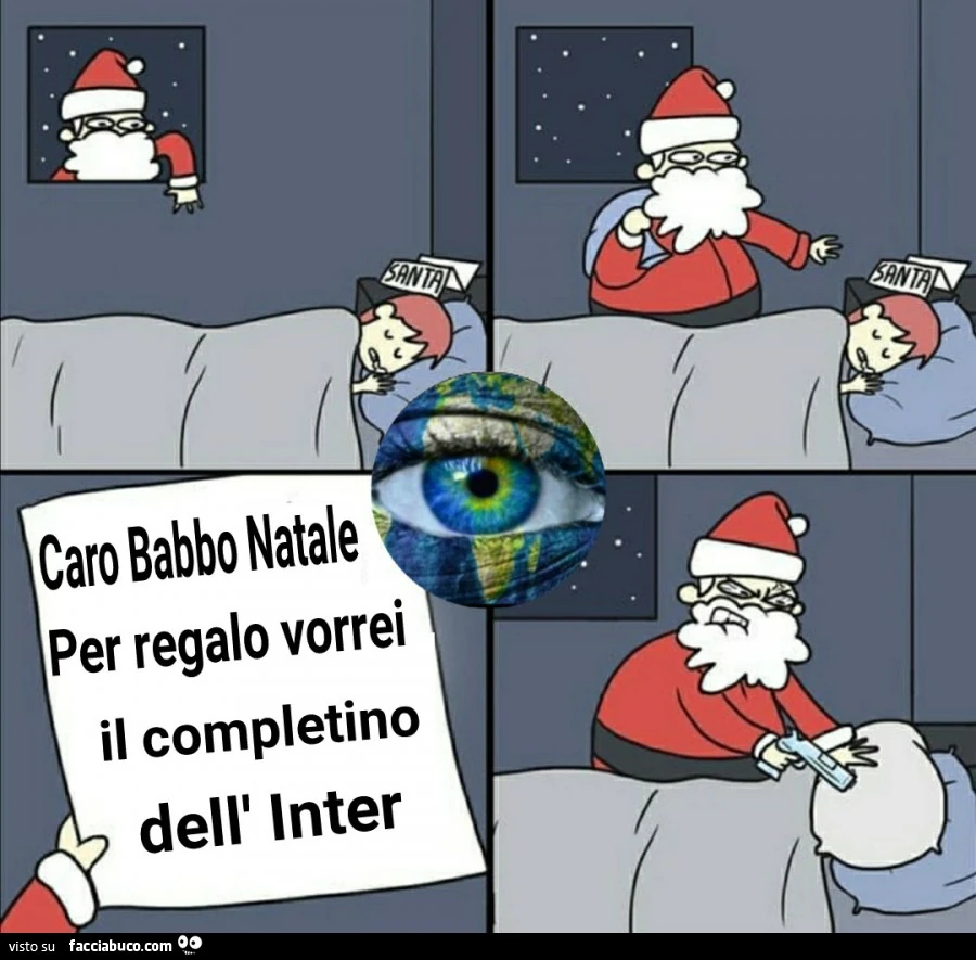 Caro babbo natale per regalo vorrei il completino dell inter