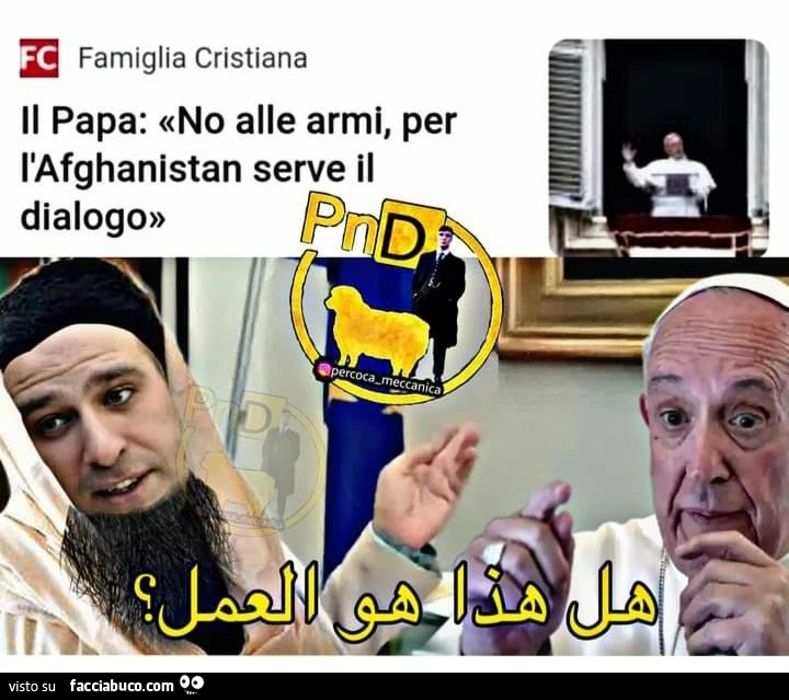 Il papa no alle armi per l Afghanistan