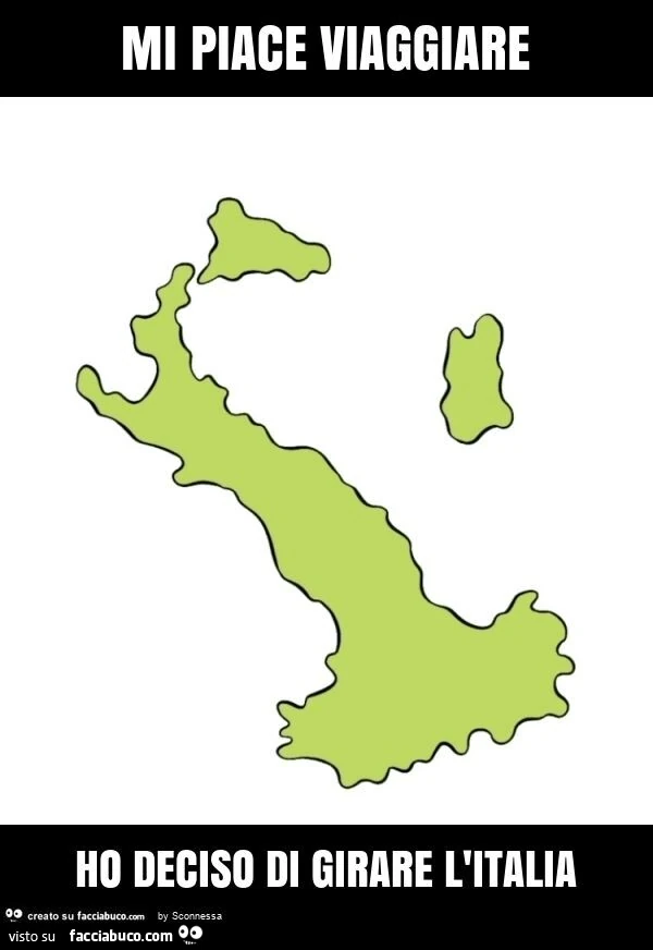 Mi piace viaggiare ho deciso di girare l'italia