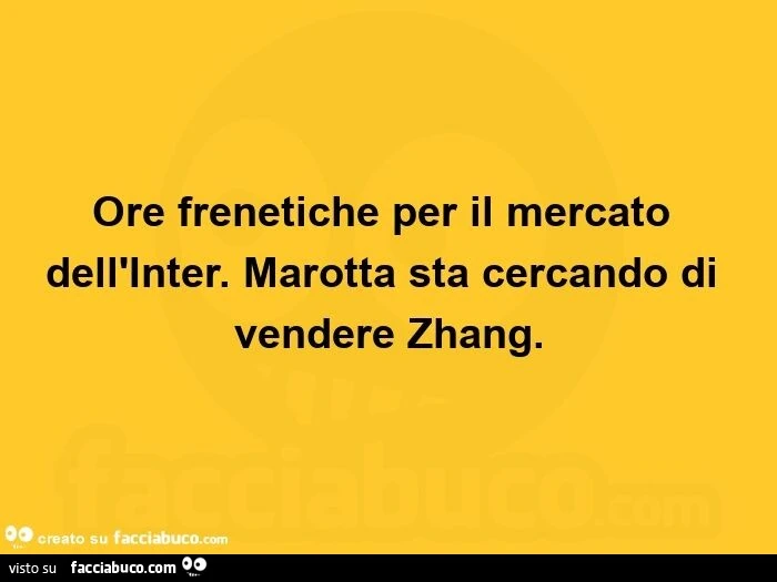 Ore frenetiche per il mercato dell'inter. Marotta sta cercando di vendere zhang