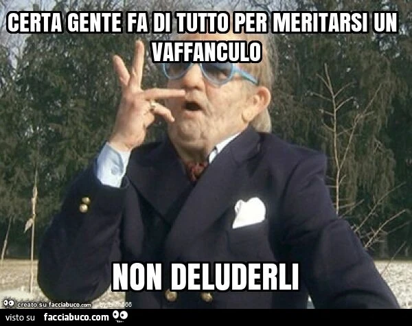 Certa gente fa di tutto per meritarsi un vaffanculo non deluderli