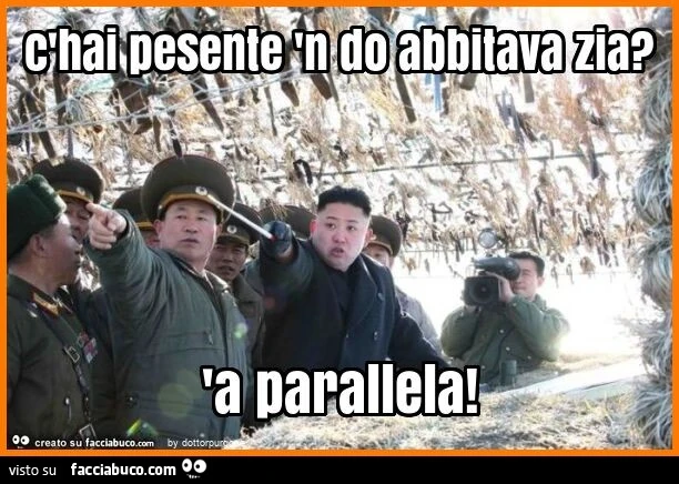C'hai pesente 'n do abbitava zia? 'A parallela