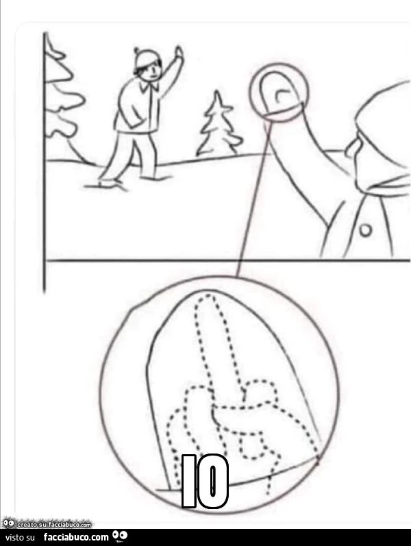 Dito medio sotto al guanto. Io