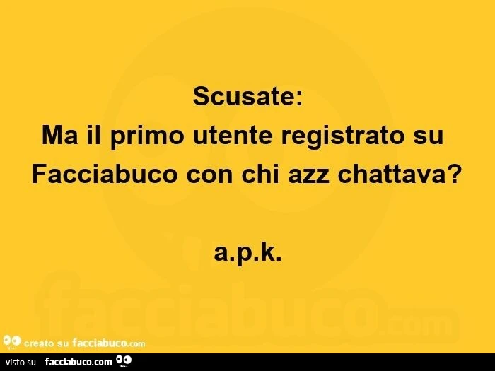 Scusate: ma il primo utente registrato su facciabuco con chi azz chattava?