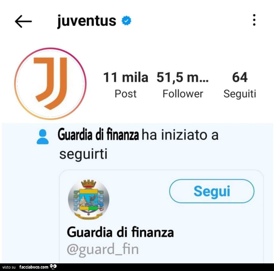 Juventus. Guardia di finanza ha iniziato a seguirti