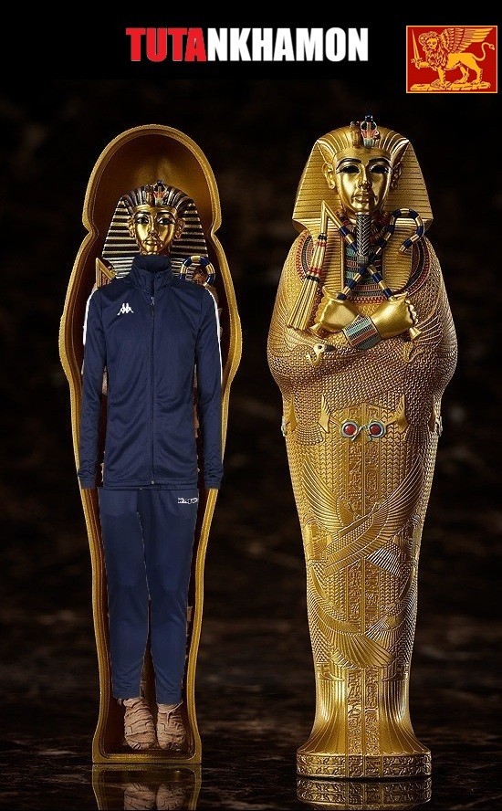 Tutankhamon in tuta da ginnastica