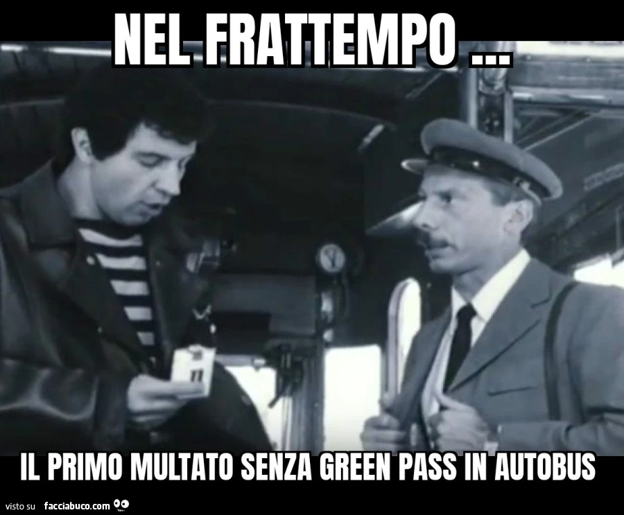 Nel frattempo il primo multato senza green pass in autobus