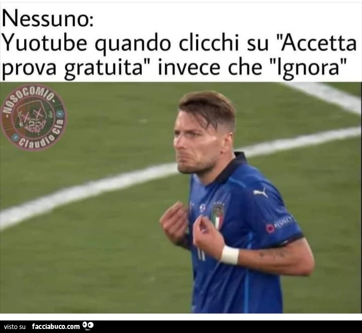 Nessuno YouTube quando clicchi su accetta prova gratuita