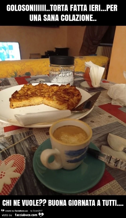 Golosoniiiiii. Torta fatta ieri&hellip; per una sana colazione. Chi ne vuole? Buona giornata a tutti