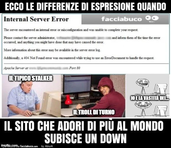 Ecco le differenze di espresione quando il sito che adori di più al mondo subisce un down