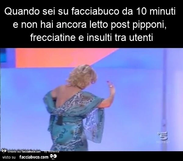 Quando sei su facciabuco da 10 minuti e non hai ancora letto post pipponi, frecciatine e insulti tra utenti