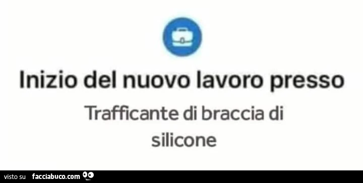 Inizio del nuovo lavoro presso trafficante di braccia di silicone