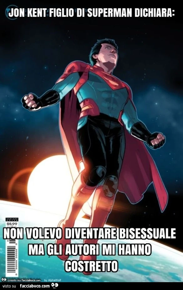 Jon kent figlio di superman dichiara: non volevo diventare bisessuale ma gli autori mi hanno costretto
