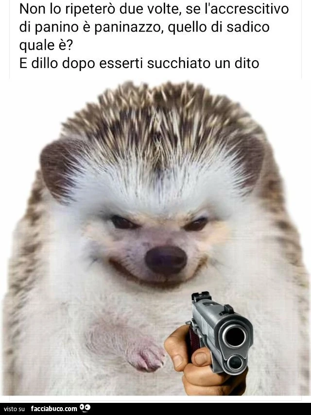 Se l'accrescitivo di panino è paninazzo, quello di sadico qual è?