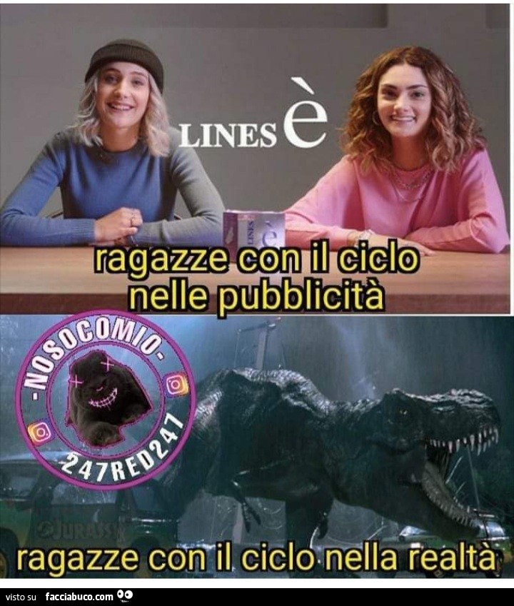 Lines e ragazze con il ciclo nelle pubblicità