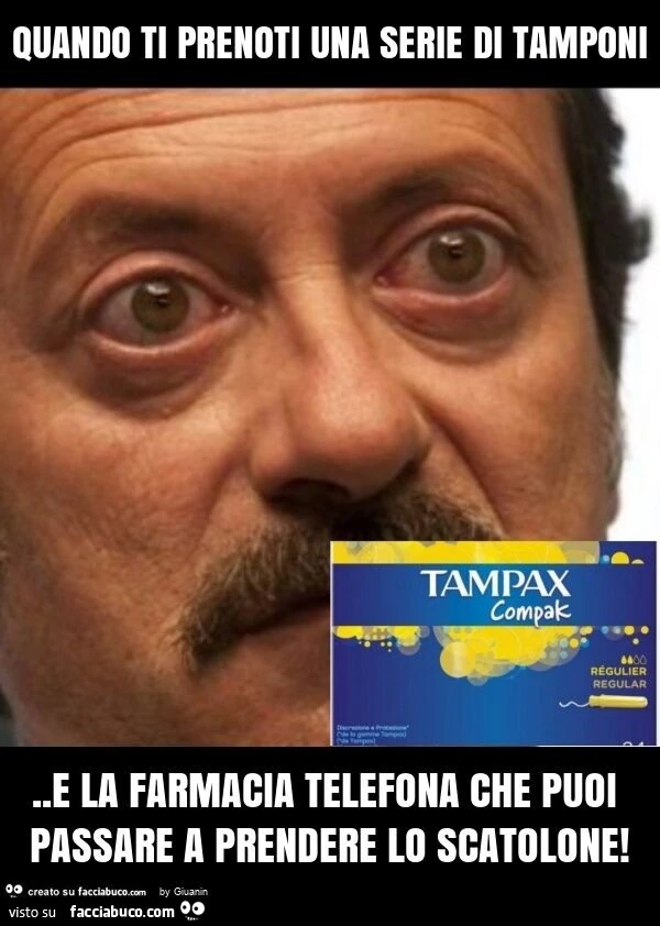Quando ti prenoti una serie di tamponi. E la farmacia telefona che puoi passare a prendere lo scatolone