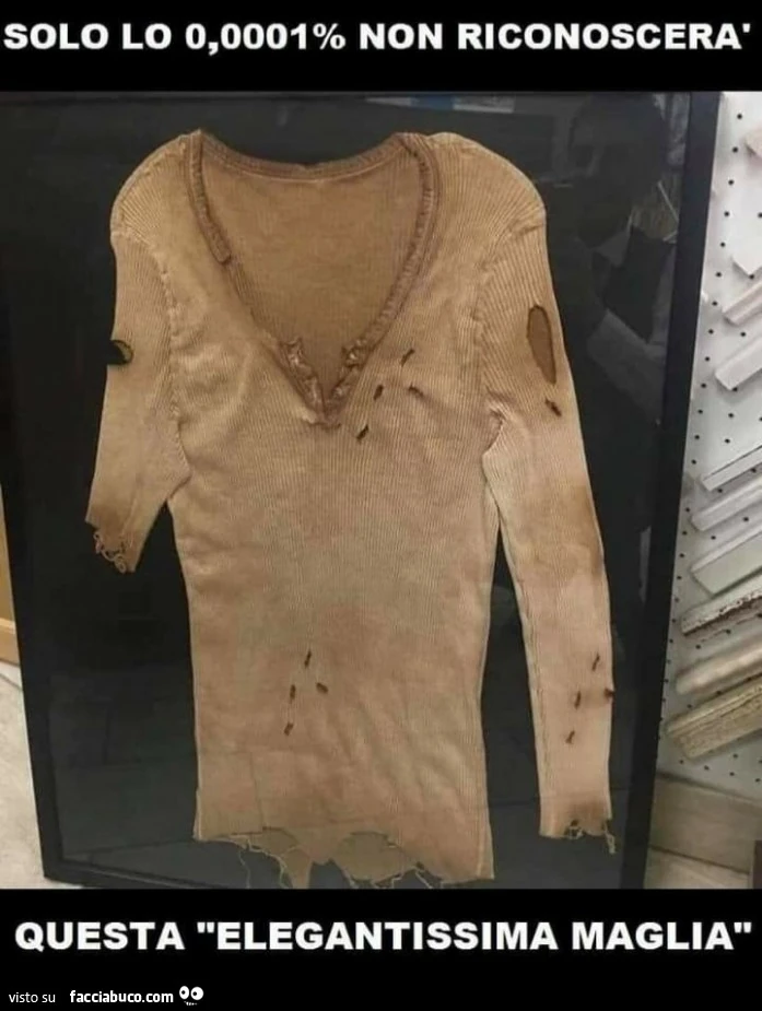 Solo lo 0 000001% non riconoscerà questa elegantissima maglia