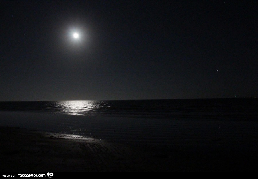 Luna sul mare di notte