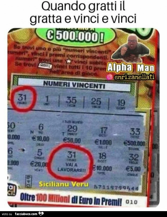 Quando gratti il gratta e vinci è vinci