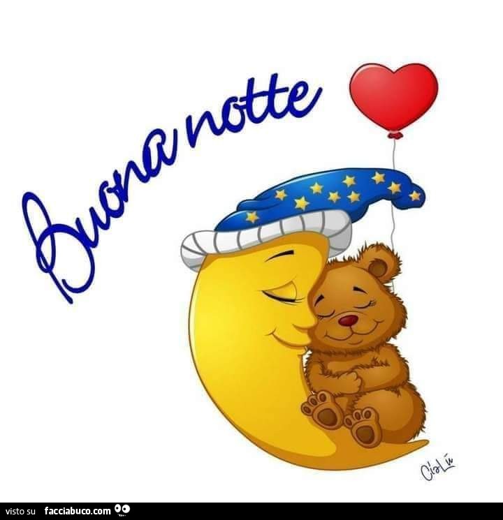 Buonanotte. Luna con l'orsetto