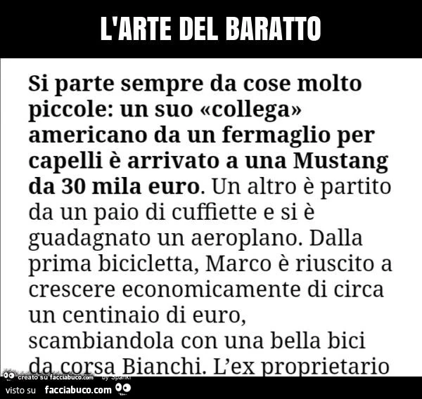 L'arte del baratto