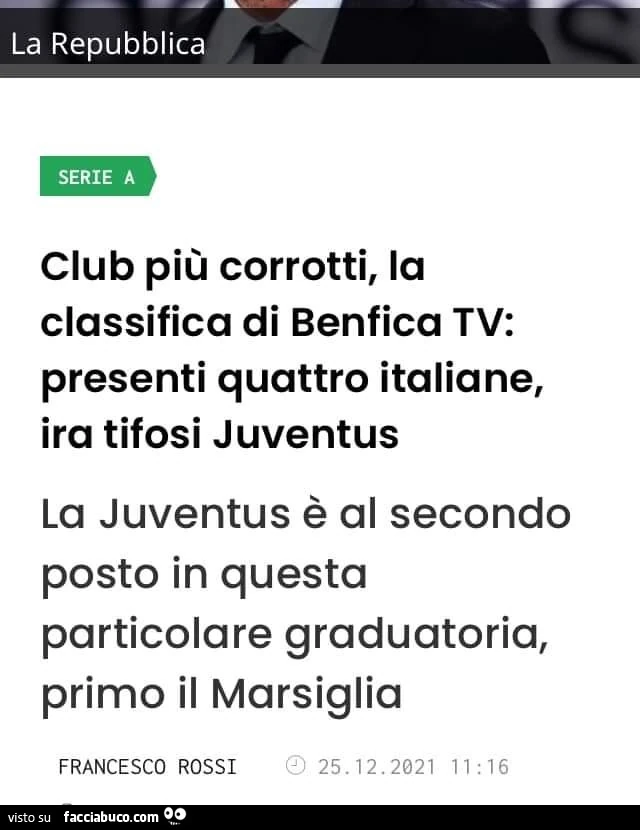 Club più corrotti, la classifica di benfica tv: presenti quattro italiane, ira tifosi juventus la juventus è al secondo posto in questa particolare graduatoria, primo il marsiglia