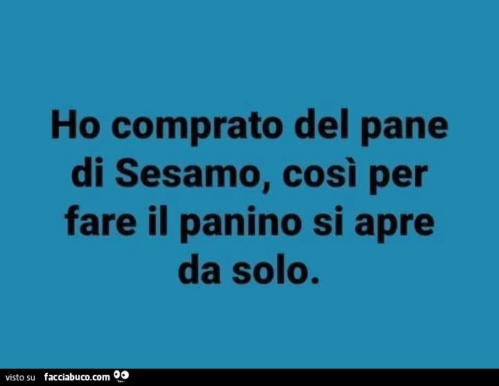 Ho comprato del pane di sesamo, cosรฌ per fare il panino si apre da solo
