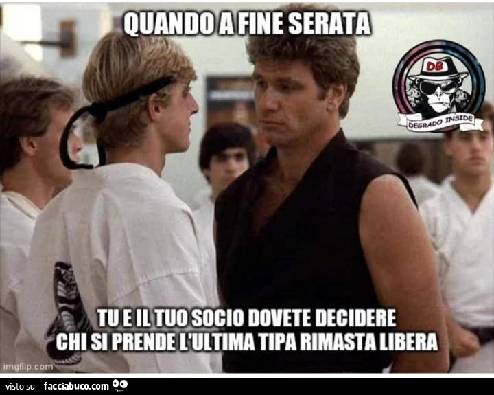 Quando a fine serata tu e il tuo socio dovete decidere