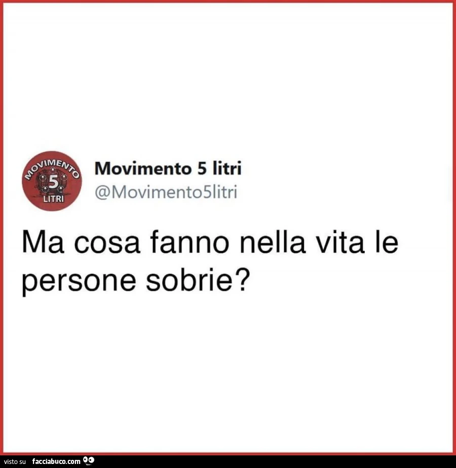 Ma cosa fanno nella vita le persone sobrie?