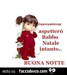 Aspetterò babbo natale intanto. Buona notte