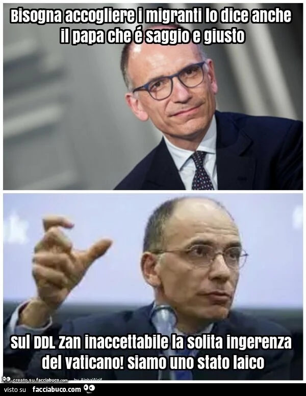 Bisogna accogliere i migranti lo dice anche il papa che é saggio e giusto sul ddl zan inaccettabile la solita ingerenza del vaticano! Siamo uno stato laico