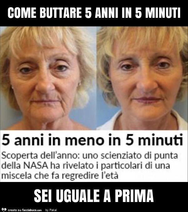 Come buttare 5 anni in 5 minuti sei uguale a prima