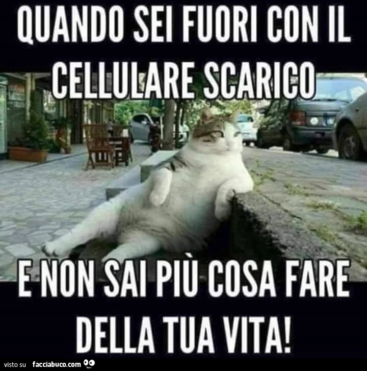 Quando sei fuori con il cellulare scarico e non sai cosa fare della tua vita