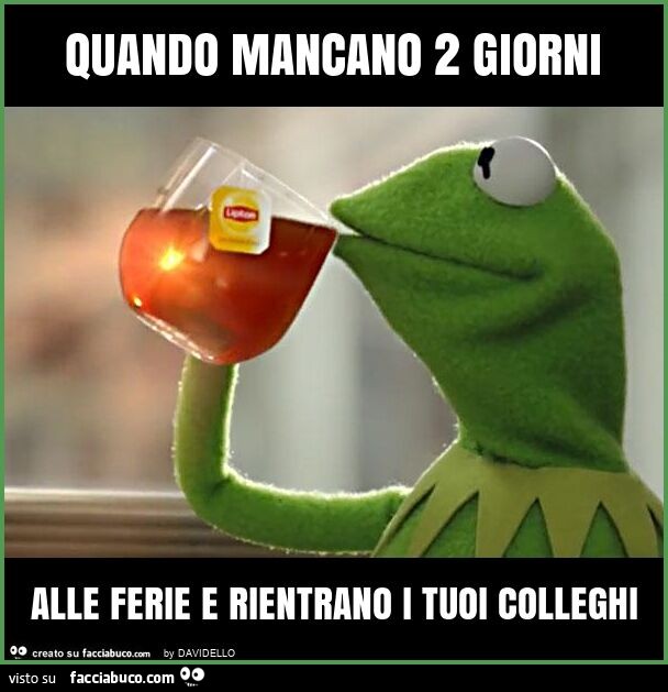 Quando mancano 2 giorni alle ferie e rientrano i tuoi colleghi