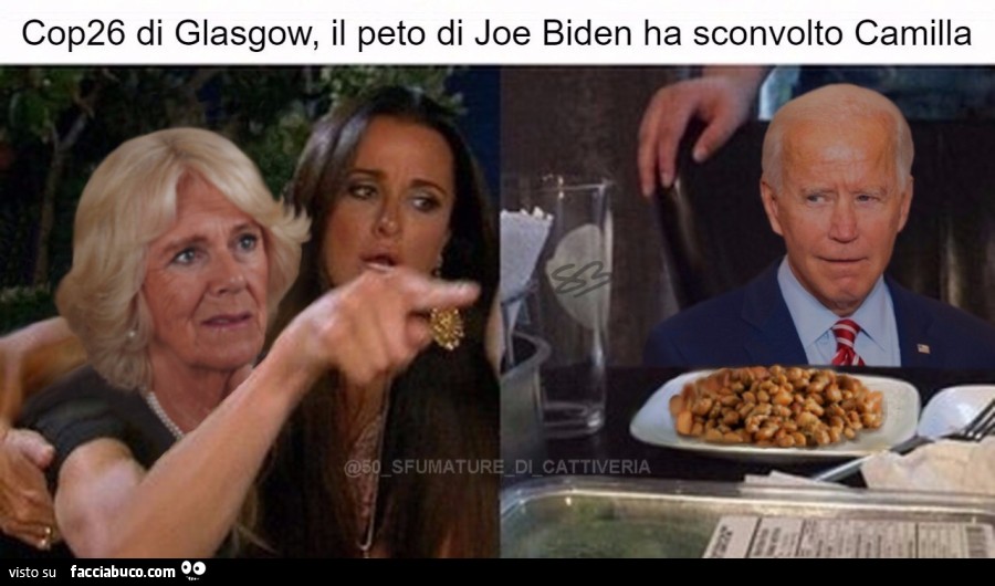 Cop 26 glasgow, il peto di joe biden ha sconvolto camilla