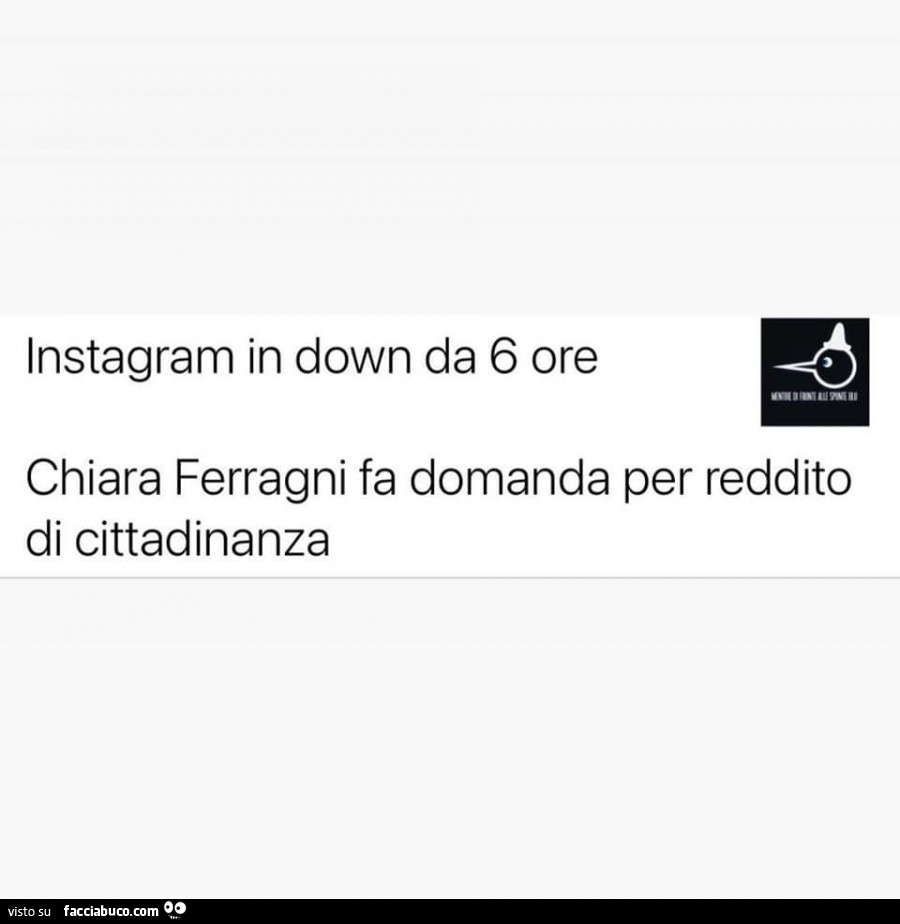 Instagram in down da 6 ore. Chiara Ferragni fa domanda per reddito di cittadinanza