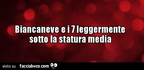 Biancaneve e i 7 leggermente sotto la statura media
