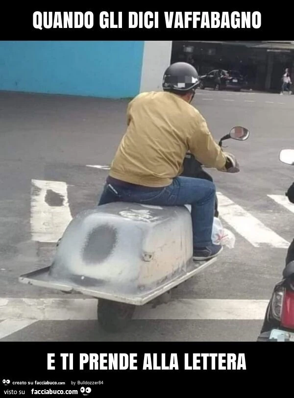 Quando gli dici vaffabagno e ti prende alla lettera