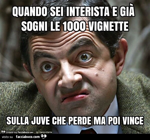 Quando sei interista e già sogni le 1000 vignette sulla juve che perde ma poi vince