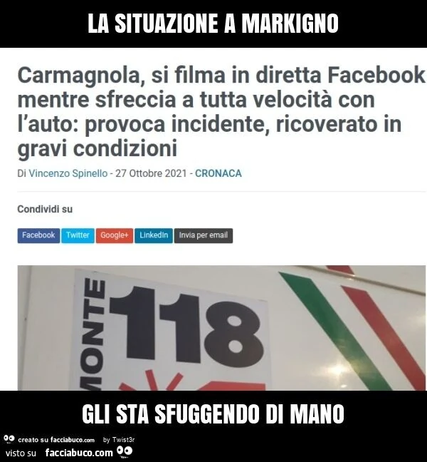 La situazione a markigno gli sta sfuggendo di mano