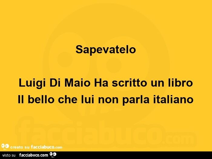 Sapevatelo luigi di maio ha scritto un libro il bello che lui non parla italiano