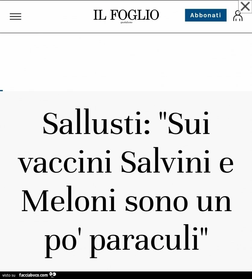 Sallusti: sui vaccini salvini e meloni sono un po' paraculi